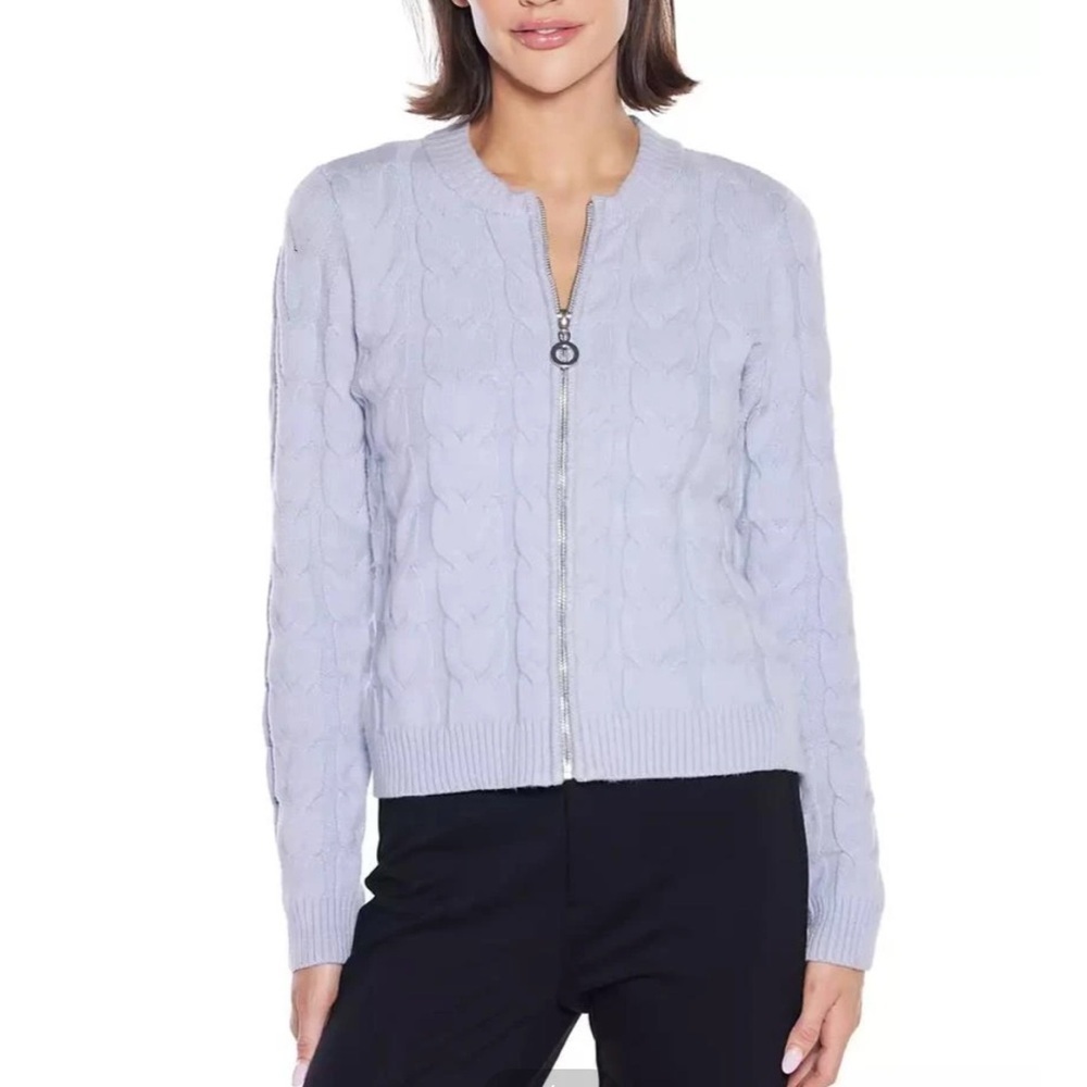 Belldini
Women's Black Label Zip Cable Sweater
